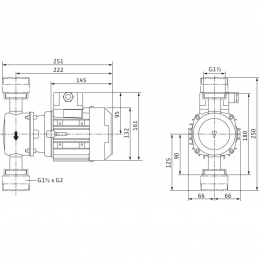 Циркуляционный насос с сухим ротором в исполнении Inline WILO VeroLine IP-Z 25/6 DM