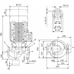 Циркуляционный насос с сухим ротором в исполнении Inline с фланцевым соединением WILO VeroLine-IPL 100/175-3/4
