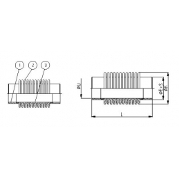 Компенсатор под приварку GENEBRE 2834 08 DN040 PN10 корпус-нерж. сталь AISI 304, Tmax300°C