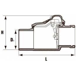Клапан обратный ПВХ коричневый Дн 110 Хемкор