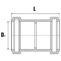 Муфта канализационная ПВХ соединительная серая Дн 110 Хемкор