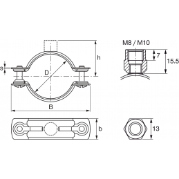 Трубный хомут MP-H 16-20 M8/M10