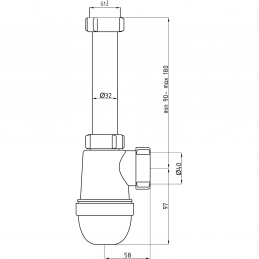 Сифон для умывальника бутылочный без выпуска 1 1/4"х40 C1020 АНИ Пласт