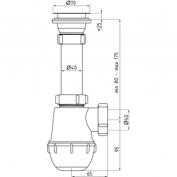 Сифон для умывальника бутылочный Ани Грот нерж/сетка 1 1/2"х40 A0100 АНИ Пласт