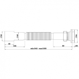 Сифон для умывальника гофрированный нерж/сетка 1 1/4"х40/50 G216 АНИ Пласт