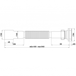 Сифон для умывальника гофрированный нерж/сетка 1 1/4"х40/50 G206 АНИ Пласт