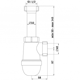 Сифон для мойки бутылочный без выпуска 1 1/2"х40 C0120 АНИ Пласт