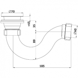 Сифон для поддона трубный нерж/сетка 1 1/2"х40 E110 АНИ Пласт