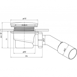 Сифон для поддона с хром/сливом 1 1/2"х90 с пер/тр 45гр 40-50 h65 E321C АНИ Пласт