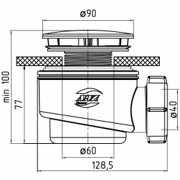 Сифон для поддона с хром/сливом 1 1/2"х60 E510C АНИ Пласт