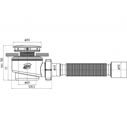 Сифон для поддона с хром/сливом 1 1/2"х60 с гофрой 40/50 E515C АНИ Пласт