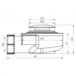 Сифон для поддона с хром/сливом клик-клак, грибок 1 1/2"х50 низкий H53мм E450CLG АНИ Пласт