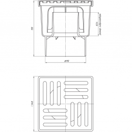 Трап нерегулируемый вертикальный Дн 110 реш пласт 150х150мм TA1210 АНИ Пласт