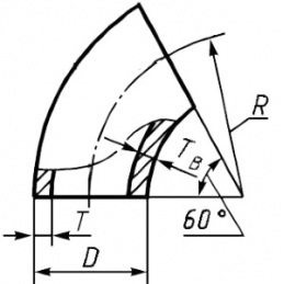 Отвод 159х4,5 09г2с 60 градусов ГОСТ 17375