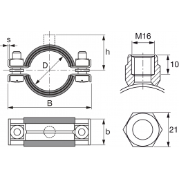 Хомут тяжёлых нагр. MP-MI 2" C Hilti 20858