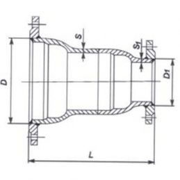 Переход фланцевый ХФ чугунный ВЧШГ с ЦПП Ду 150х125