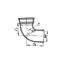 Колено чугунное канализационное Ду 100х90гр б/н ГОСТ 6942-98 Кронтиф