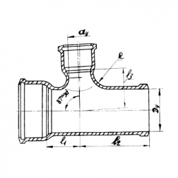 Тройник чугунный канализационный Ду 100х100х90гр б/н ГОСТ 6942-98 прямой Кронтиф