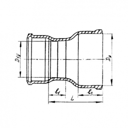 Патрубок чугунный канализационный Ду 150х100 б/н ГОСТ 6942-98 переходной Кронтиф