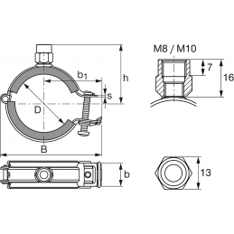 Трубный хомут MP-L-I 157-170 M8/M10 Hilti 2172931