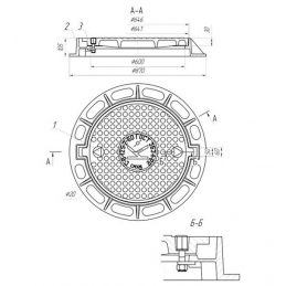 Люк чугунный средний С (В125)-2-60 с запорным устройством