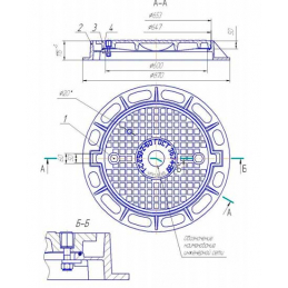 Люк чугунный тяжелый Т (С250)-2-60 (870x120) с запорным устройством