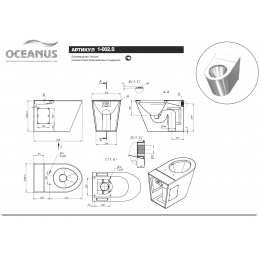 Унитаз напольный антивандальный Oceanus 1-002.3 (P/S)