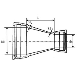 Переход раструбный ХР чугунный ВЧШГ с ЦПП Ду 600х500