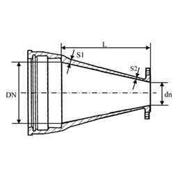 Переход раструб-фланец ХРФ чугунный ВЧШГ с ЦПП Ду 150х100
