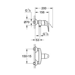 Смеситель для душа GROHE Euroeco, хром 32740000